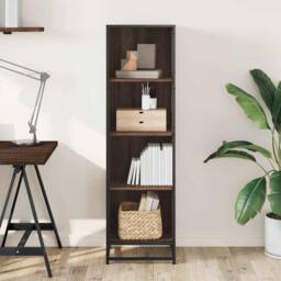 Berkfield Home Modern Book Cabinet Brown Oak 40x35x139 cm Engineered Wood - Size: 40 x 35 x 139 cm - thumbnail 1
