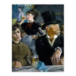 "Artery8 At the Cafe Paris Nightlife Scene Manet Vintage Wall Art Print Poster in Blue - Size: W18"" x H24""" - thumbnail 1