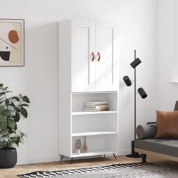 Berkfield Home Highboard White 69.5x34x180 cm Engineered Wood - thumbnail 1