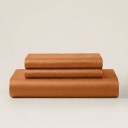 Bedable 100% Cotton Duvet Cover Set Sateen 460 Thread Count - Soft Bedding in Terracotta - Size: Single - thumbnail 2