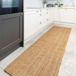 Loomed Natural Beige Brown Jute Rustic Living Room Area Rug & Runner Rugs - Size: 80 cm x 150 cm - thumbnail 3