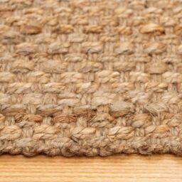 Loomed Natural Beige Brown Jute Rustic Living Room Area Rug & Runner Rugs - Size: 80 cm x 150 cm - thumbnail 4