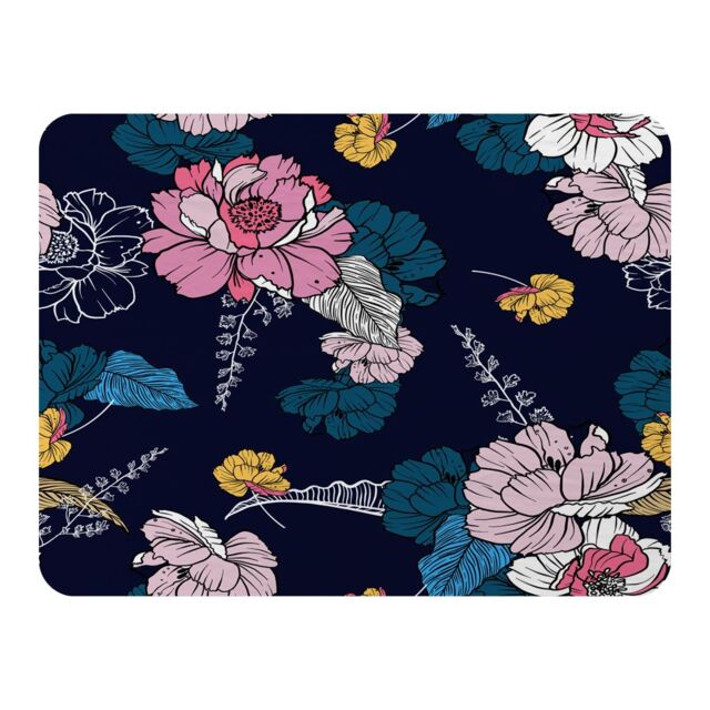 Benjamin Tate Design Pink Flowers On Navy Blanket in Natural - Size: 120 cm x 150 cm - image 1