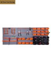 Groundlevel 66 Piece DIY Tool Storage Set with Wall Plates in Black - thumbnail 3