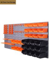 Groundlevel 66 Piece DIY Tool Storage Set with Wall Plates in Black - thumbnail 2