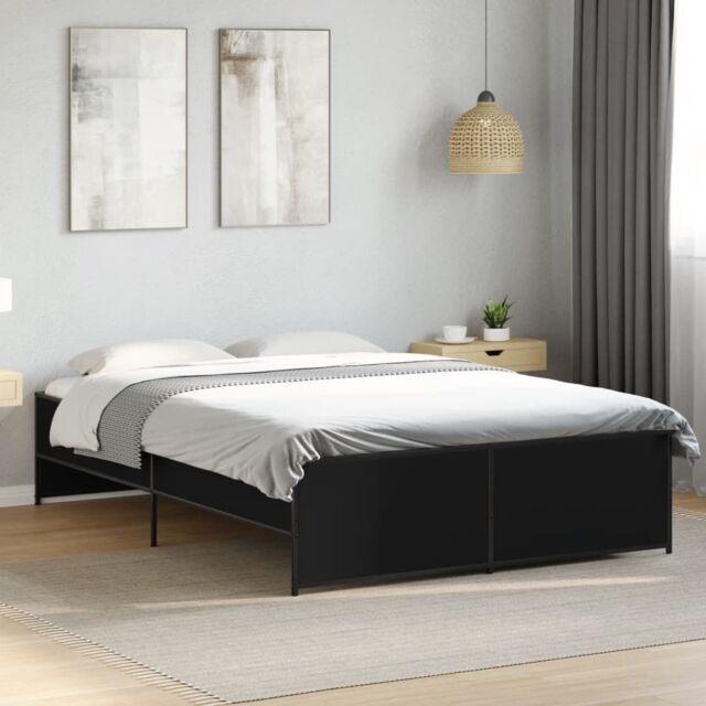 Berkfield Home Bed Frame without Mattress Black 120x200 cm - Size: Small Double - image 1