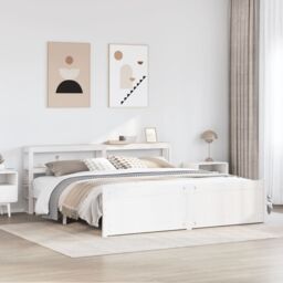 Berkfield Home Bed Frame with Headboard without Mattress White 180x200 cm Super King - thumbnail 1