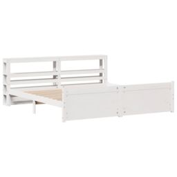 Berkfield Home Bed Frame with Headboard without Mattress White 180x200 cm Super King - thumbnail 3
