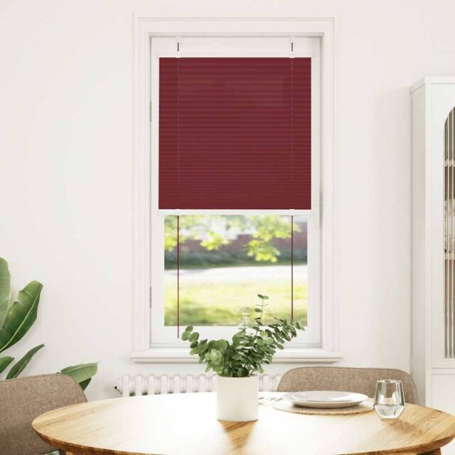Berkfield Home Pleated Blind Bordeaux Red 60x100 cm Fabric Width 59.4 cm Polyester - image 1