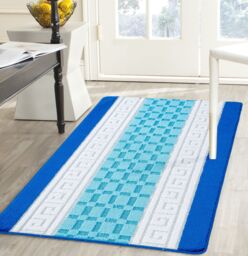 Smart Living Heavy Duty Machine Washable Hallway Kitchen Non Slip Door Mat in Blue - Size: 40 cm x 60 cm - thumbnail 2