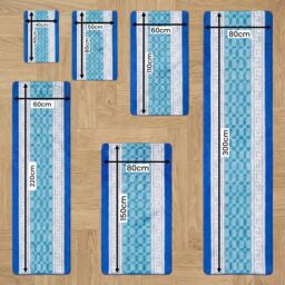 Smart Living Heavy Duty Machine Washable Hallway Kitchen Non Slip Door Mat in Blue - Size: 40 cm x 60 cm - thumbnail 3