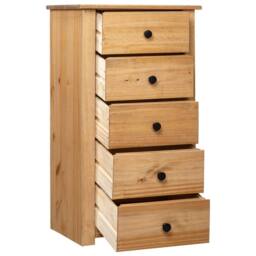 Berkfield Home Sideboard 46x40x89 cm Pine Panama Range in Natural - Size: 46 x 40 x 89 cm - thumbnail 3