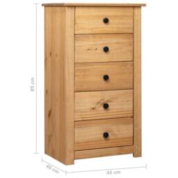 Berkfield Home Sideboard 46x40x89 cm Pine Panama Range in Natural - Size: 46 x 40 x 89 cm - thumbnail 9