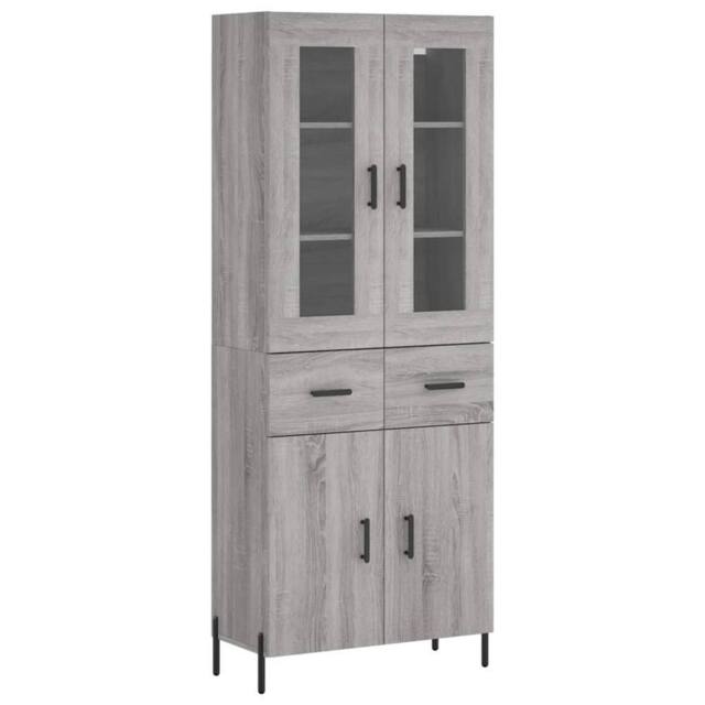 Berkfield Home Highboard Grey Sonoma 69.5x34x180 cm Engineered Wood - image 1