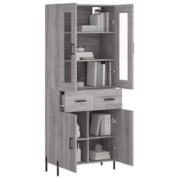 Berkfield Home Highboard Grey Sonoma 69.5x34x180 cm Engineered Wood - thumbnail 3