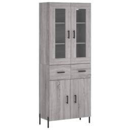 Berkfield Home Highboard Grey Sonoma 69.5x34x180 cm Engineered Wood - thumbnail 1