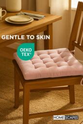 Homescapes Seat Pad Luxury 100% Cotton Velvet Indoor Outdoor Garden Cushion, 40cm in Pink - Size: 40 cm x 40 cm - thumbnail 3