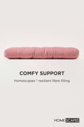 Homescapes Seat Pad Luxury 100% Cotton Velvet Indoor Outdoor Garden Cushion, 40cm in Pink - Size: 40 cm x 40 cm - thumbnail 5