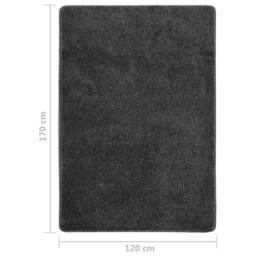 Berkfield Home Shaggy Rug Dark Grey 120x170 cm Anti Slip - Size: 100 cm diameter - thumbnail 5
