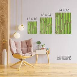 "Artery8 Green Bamboo Vintage Pattern Canvas Wall Art Print Furuya Korin - Size: W18"" x H24""" - thumbnail 4