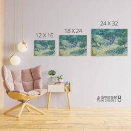 "Artery8 Vincent Van Gogh Olive Orchard Canvas Wall Art Print in Blue - Size: W18"" x H24""" - thumbnail 4