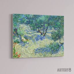 "Artery8 Vincent Van Gogh Olive Orchard Canvas Wall Art Print in Blue - Size: W18"" x H24""" - thumbnail 2