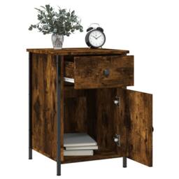 Berkfield Home Elegant Bedside Cabinets 2 pcs Smoked Oak 40x42x60 cm Engineered Wood in Brown - Size: 40 x 42 x 60 cm - thumbnail 4