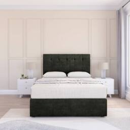 "Sloomy Cambridge Dumfries Divan Set 2 Drawers-26"" Headboard-Footboard in Dark Grey - Size: King" - thumbnail 1