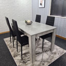 KOSY KOALA Kitchen Dining Table Set for 4 Wooden Dining Table & 4 Leather Chairs - Size: 140 cm x 80 cm - thumbnail 2