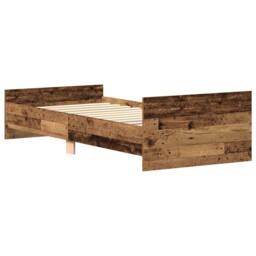 Berkfield Home Bed Frame without Mattress Old Wood 90x190 cm Single Engineered Wood in Brown - thumbnail 7