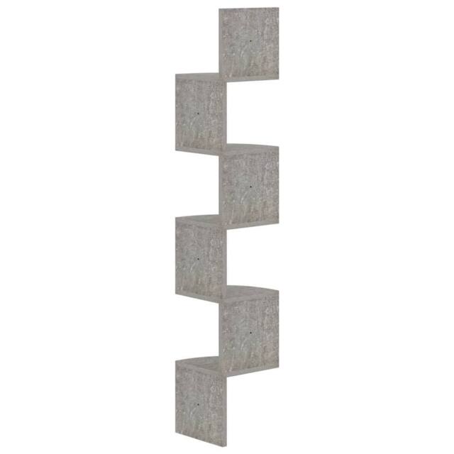Berkfield Home Wall Corner Shelf Concrete Grey 19x19x123 cm Engineered Wood - Size: 19 x 19 x 123 cm - image 1
