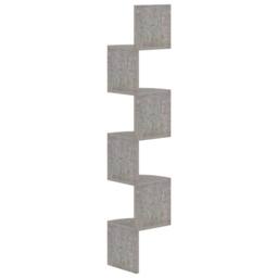 Berkfield Home Wall Corner Shelf Concrete Grey 19x19x123 cm Engineered Wood - Size: 19 x 19 x 123 cm - thumbnail 1