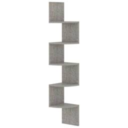 Berkfield Home Wall Corner Shelf Concrete Grey 19x19x123 cm Engineered Wood - Size: 19 x 19 x 123 cm - thumbnail 3
