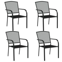 Berkfield Home 5 Piece Garden Dining Set Anthracite Steel in Black - thumbnail 4