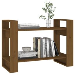 Berkfield Home Book Cabinet/Room Divider Honey Brown 80x35x56.5 cm Solid Wood - thumbnail 4