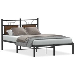 Berkfield Home Bed Frame without Mattress Brown Oak 120x190 cm Small Double Engineered Wood - thumbnail 2