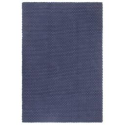 Berkfield Home Rug Rectangular Navy Blue 160x230 cm Cotton - Size: 100 cm diameter