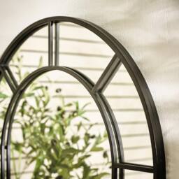 FurnitureboxUK Winona Black Large Arched Window 90x60cm Garden Mirror - Size: 90x60 cm - thumbnail 3
