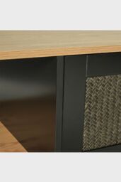 Rattan Living Room Coffee Table with Storage in Brown - thumbnail 9