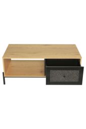 Rattan Living Room Coffee Table with Storage in Brown - thumbnail 5