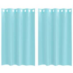 Berkfield Home Voile Curtains with Grommets 2 pcs Turquoise - thumbnail 1