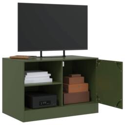 Berkfield Home TV Cabinets 2 pcs Olive Green 67x39x44 cm Steel - Size: 67 x 39 x 44 cm - thumbnail 4