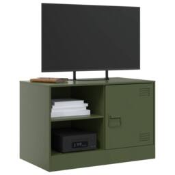 Berkfield Home TV Cabinets 2 pcs Olive Green 67x39x44 cm Steel - Size: 67 x 39 x 44 cm - thumbnail 1