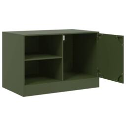 Berkfield Home TV Cabinets 2 pcs Olive Green 67x39x44 cm Steel - Size: 67 x 39 x 44 cm - thumbnail 7