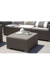 Mint Outdoor Keter California Taupe Rattan Coffee Table 68 x 68cm in Beige - Size: 68 x 68 cm - thumbnail 1