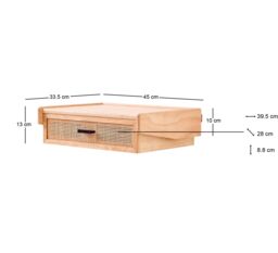 Nordlys Bedside Table Night Suspended in Wood Drawer in Brown - thumbnail 5