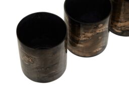 Orsina Gaia Set Of 3 Black & Gold Tealight Holders - thumbnail 4