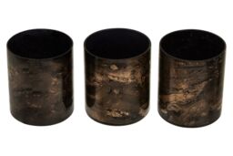 Orsina Gaia Set Of 3 Black & Gold Tealight Holders - thumbnail 3