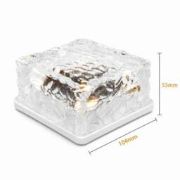 GWSOLAR 4 Pack Solar Lights Glass Brick Lights Auto On/Off IP65 Warm White Garden Solar Lights - thumbnail 8