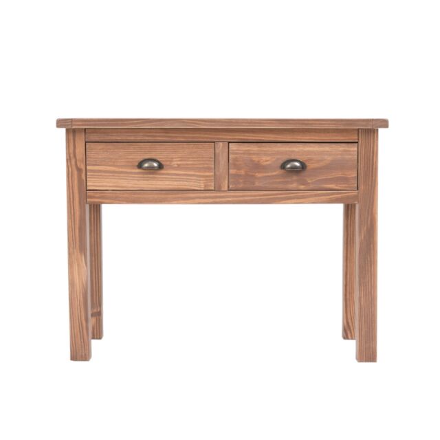 Cabinet Bits Padua Lacquered 2 Drawer Console Table Brass Cup Handle in Light Brown - image 1